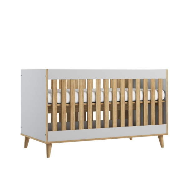 Gitterbett hellgrau | Babybett 3 in 1 NEW YORK weiss | www.kids-ambiente.com